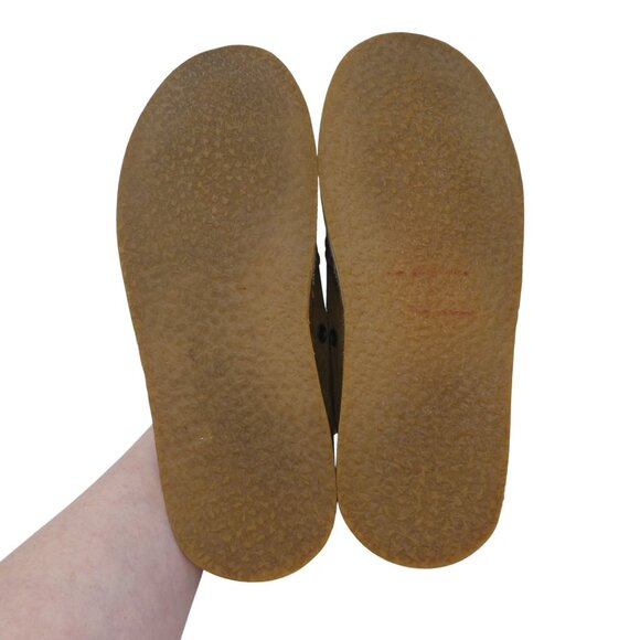 Rank-45 Brown Leather Embroidered Sunflower Slip On Flats Loafers Womens 8 - Picture 10 of 13